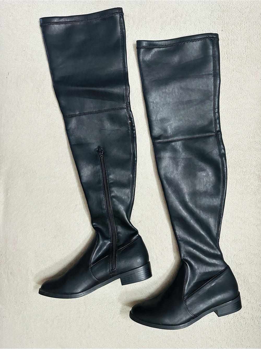 INC International Women's Over The Knee Flat Boots Black Size 6.5